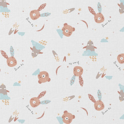 Printed Cotton PICOLO White / Blue